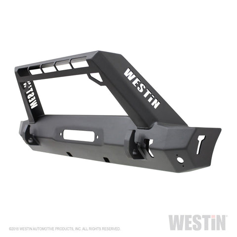 Westin 07-18 Jeep Wrangler JK WJ2 Stubby Front Bumper w/LED Lt Bar Mnt - Tex. Blk - 59-80025