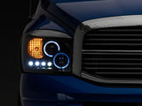Raxiom 06-08 Dodge RAM 1500 LED Halo Projector Headlights- Blk Housing (Clear Lens) - R110149