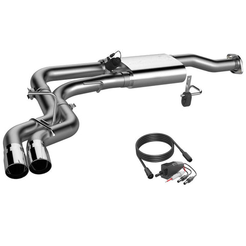 QTP 15-18 Ford F-150 CC/EC Standard Bed 304SS Screamer Cat-Back Exhaust w/3in Tips - 440015