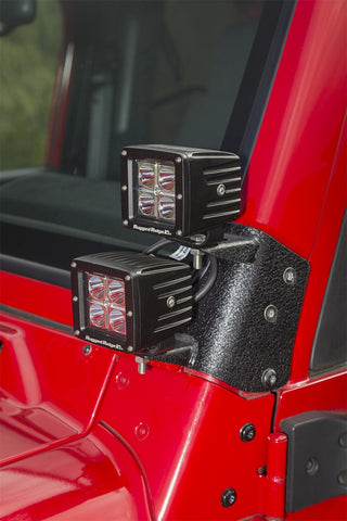 Rugged Ridge 97-06 Jeep Wrangler TJ Textured Black Dual A-Pillar Light Mount - 11232.36