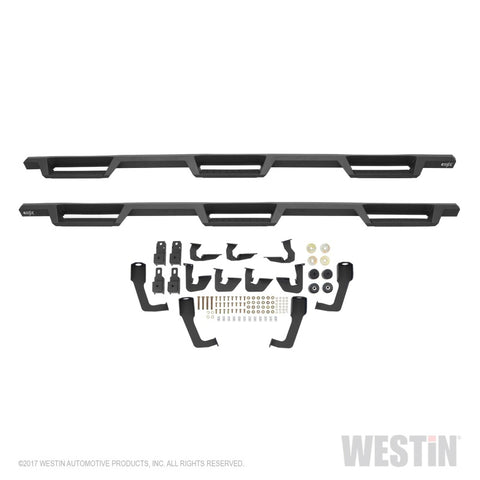 Westin/HDX 07-19 Chevy Silv 2500/3500 Crew (8ft) (Excl Dually) Drop WTW Nerf Step Bars - Blk - 56-534585