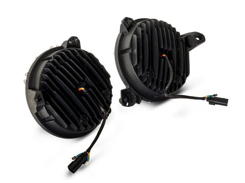 Raxiom 18-23 Jeep Wrangler JL Axial Series 9-In Angel Eye LED Headlights- Blk Housing (Clear Lens) - J177416