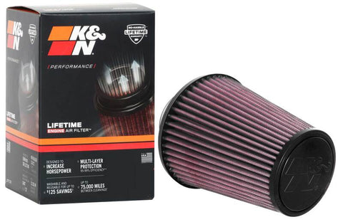 K&N Universal Tapered Filter 3in Flange ID x 6in Base OD x 4in Top OD x 6.75in Height - RU-4700