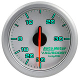Autometer Airdrive 2-1/6in Boost/Vac Gauge 30in HG/30 PSI - Silver - 9159-UL