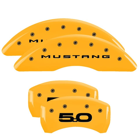 MGP Rear set 2 Caliper Covers Engraved Rear 2015/Bar & Pony Red finish silver ch - 10203RMB2RD