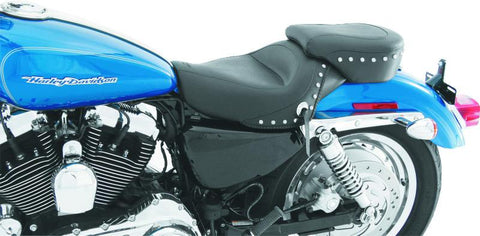 Mustang 04-21 Harley Sportster 3.3 GAL Standard Touring Solo Seat w/Studs - Black - 76154
