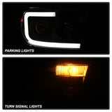 xTune Toyota Tundra 07-13 LED Light Bar Projector Headlights Black PRO-JH-TTU07-LED-BK - 9027888