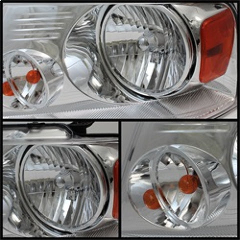xTune Ford F150 04-08 Amber Crystal Headlights Chrome HD-JH-FF15004-AM-C - 5069825