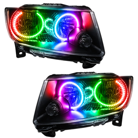 Oracle 11-13 Jeep Grand Cherokee SMD HL (Non-HID) - Chrome - ColorSHIFT w/o Controller - 7070-334