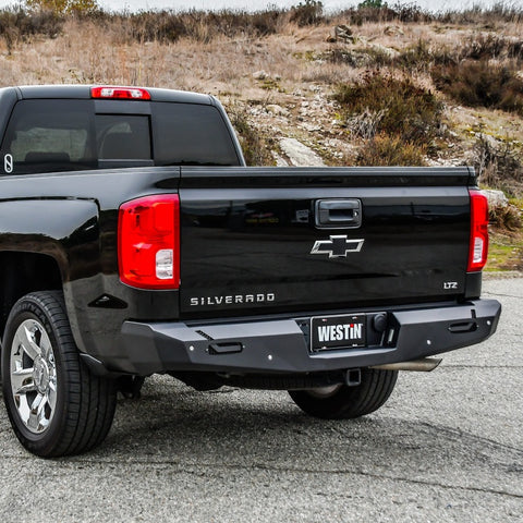 Westin 14-18 Chevy Silverado 1500 Pro-Series Rear Bumper - Textured Black - 58-421005