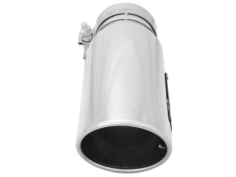 aFe MACHForce-XP 304 Stainless Steel Polished Exhaust Tip 3.5in x 4.5in Out x 12in L Clamp-On - 49T35456-P12