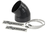aFe Magnum FORCE CAI Univ. Silicone (4.125in to 3.5in ID / 49 Deg.) Elbow Reducing Coupler - Black - 59-00085