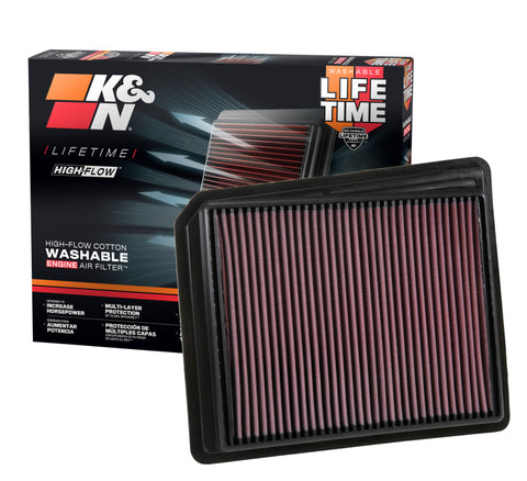 K&N 2017 Nissan Titan V8-5.6L F/I Drop In Replacement Air Filter - 33-5062