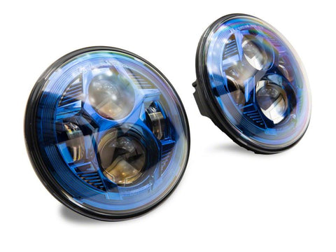 Raxiom 07-18 Jeep Wrangler JK 7-In LED Headlights- BlueHousing- Clear Lens - J154696