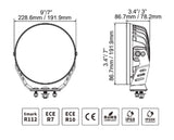 Go Rhino Xplor Blackout Series Round LED Driving Light w/DRL (Surface/Threaded Stud Mnt) 7in. - Blk - 750800711DRS