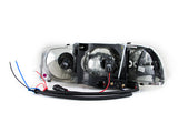 ANZO 1999-2006 Gmc Sierra 1500 Crystal Headlights w/ Halo and LED Black - 111207