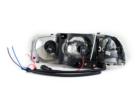 ANZO 1999-2006 Gmc Sierra 1500 Crystal Headlights w/ Halo and LED Black - 111207