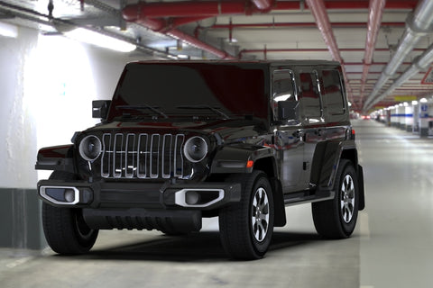 Rally Armor 18-25 Jeep JL Wrangler Black UR Mud Flap w/Blue Logo - MF54-UR-BLK/BL