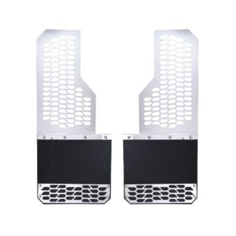 Putco 15-19 Chevy Silv/Sierra HD Dually - (Rear) - Set of 2 Mud Skins - Brushed SS w/ Hex Shield - 78175