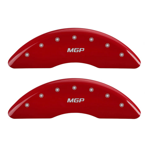 MGP 4 Caliper Covers Engraved Front & Rear MGP Red finish silver ch - 10235SMGPRD