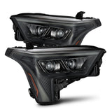 AlphaRex 22-23 Toyota Tundra LUXX-Series Headlights Alpha-Black w/Amber DRL - Req 810029 OR 810030 - 880873