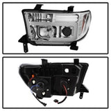 Spyder 07-13 Toyota Tundra V2 Light Bar DRL Projector Headlights - Chrome (PRO-YD-TTU07V2-LB-C) - 5084651