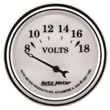 AutoMeter Gauge Voltmeter 2-1/16in. 18V Elec Old Tyme White II - 1292