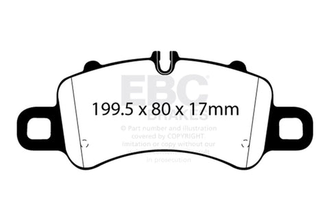 EBC 2016+ Porsche 911 (991/2 w/Cast Iron Rotors) 3.0TT Carrera Bluestuff Front Brake Pads - DP52307NDX
