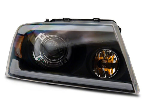 Raxiom 04-08 Ford F-150 Axial Series Projector Headlights w/ SEQL LED Bar- Blk Housing (Clear Lens) - T566364