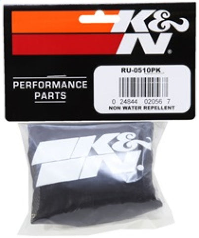 K&N Round Straight - Black - 3.5in ID x 5in H - PreCharger Air Filter Wrap Blue - RU-0510PK