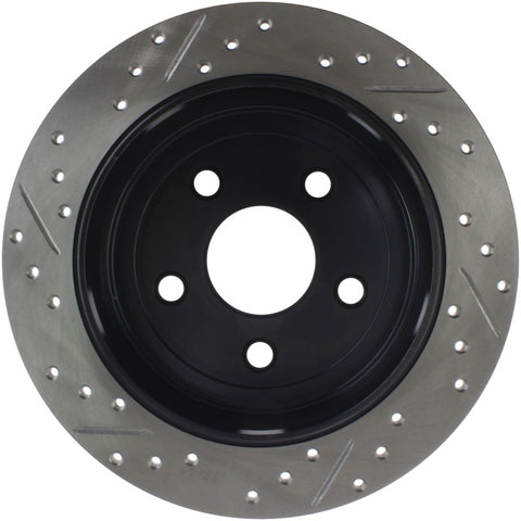 StopTech Power Slot 07-13 Jeep Wrangler Rear Left Drilled & Slotted Rotor - 127.67067L