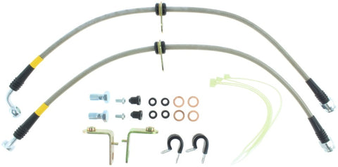 StopTech 05-08 Mustang V6 w/ABS / Mustang GT V8 / 07-09 GT500 Stainless Steel Front Brake Lines - 950.61003