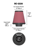 Universal Air Filter 1-13/16in FLG / 3in Bottom / 2in Top / 3in Height - RC-2320