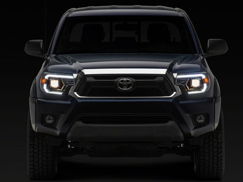 Raxiom 12-15 Toyota Tacoma Axial Series Switchback Projector Headlights- Chrome- Clear Lens - TT23360