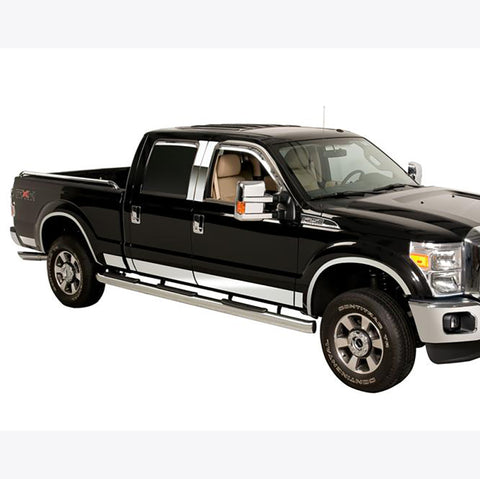 Putco 99-10 Ford SuperDuty Ext Cab 8ft Long Box - 6.25in Wide - 12pcs SS Rocker Panels - 9751421