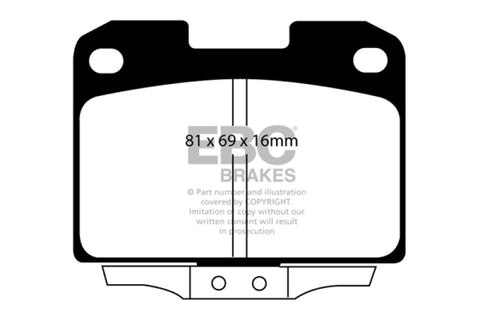 EBC 94-96 Dodge Stealth 3.0 4WD Yellowstuff Rear Brake Pads - DP41098R