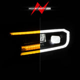 ANZO 19-23 Ford Ranger Full LED Projector Headlights w/ Initiation & Sequential - Black - 111613