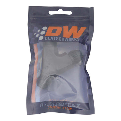 DeatschWerks 8AN Male Flare to 8AN Male Flare to 8AN Male Flare Y Fitting - Anodized Matte Black - 6-02-0706-B