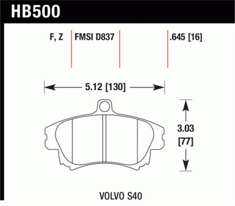 Hawk Performance Ceramic Street Brake Pads - HB500Z.645
