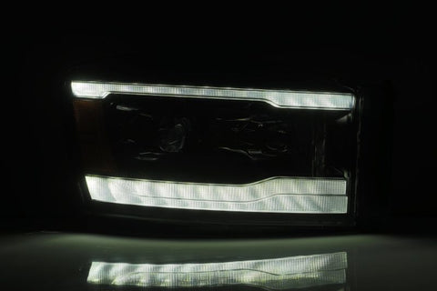 AlphaRex 06-08 Dodge Ram 1500HD LUXX LED Projector Headlights Plank Style Chrome w/Seq Signal/DRL - 880534