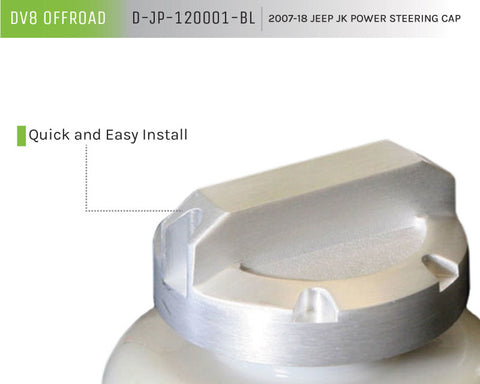 DV8 Offroad 2007-2018 Jeep JK Power Steering Cap - D-JP-120001-BL