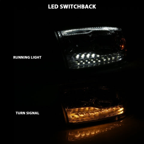 ANZO 2009-2018 Dodge Ram 1500 Projector H.L. Switchback Chrome Amber - 111442
