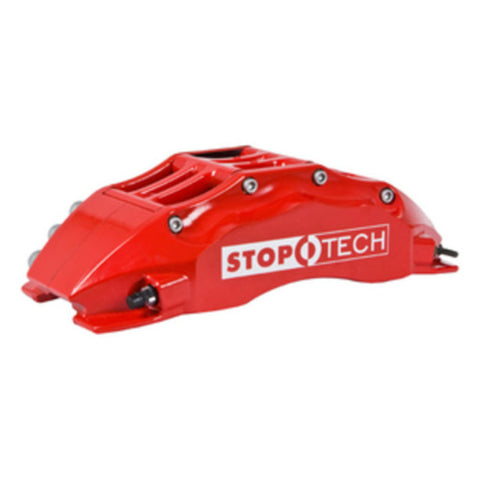 StopTech 08-10 Audi S5 Front BBK w/ Red ST-60 Calipers Drilled 380x32mm Rotors Pads Lines - 83.114.6800.72