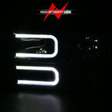 ANZO 88-98 Chevrolet C1500 Crystal Headlights w/ Light Bar Black Housing w/ Signal Side Markers 8Pcs - 111528