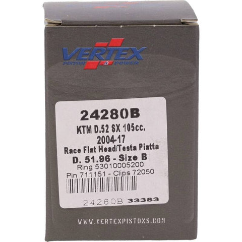 Vertex Piston 04-11 KTM 105 SX 105cc Cast Race Piston Kit - 24280B