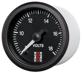 Autometer Stack 52mm 8-18V Pro Stepper Motor Battery Voltage Gauge - Black - ST3316