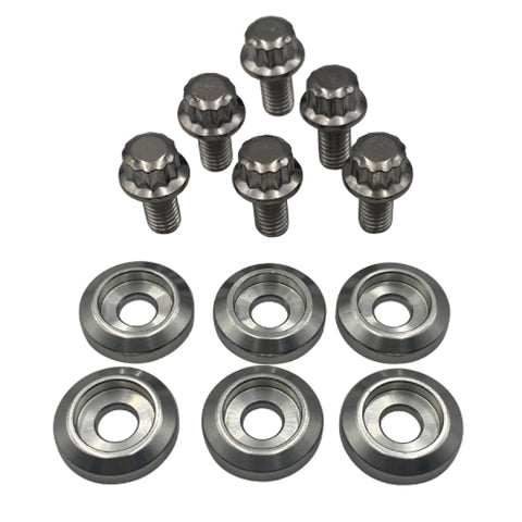 BLOX Racing New Fender Washers Kit M6 12pt - 6pc Large Diameter Silver - BXAC-00311-SI