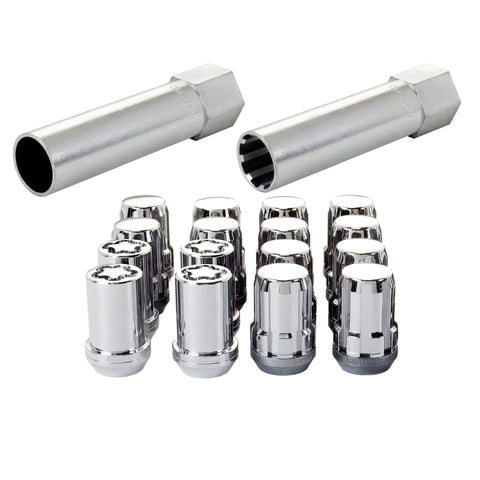 McGard SplineDrive Tuner 4 Lug Install Kit w/Locks & Tool (Cone) M12x1.25 / 13/16 Hex - Chrome (CS) - 65454CN