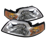 xTune Ford Mustang 99-04 Amber Crystal Headlights Chrome HD-JH-FM99-AM-C - 5064493