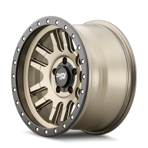 Dirty Life 9309 Canyon Pro 17x9/6x135 BP/0mm Offset/87.1mm Hub Satin Gold Wheel - Beadlock - 9309-7936MGD0